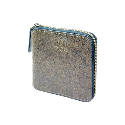 Ash Gray vegan zip wallet