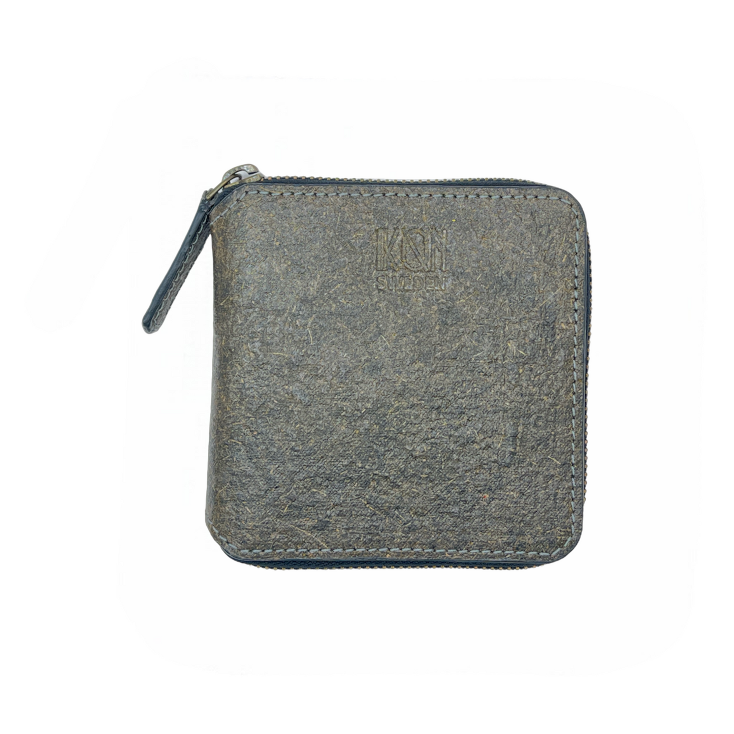 Ash Gray vegan zip wallet