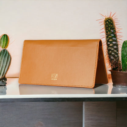 Cognac cactus leather women wallet